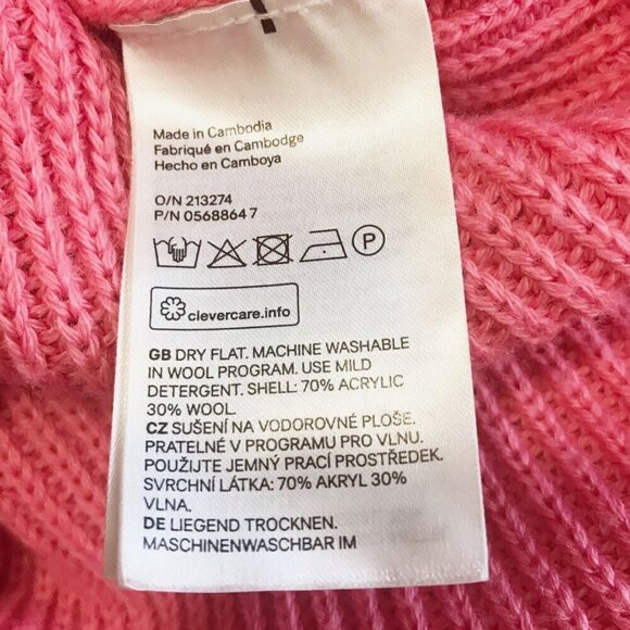 H&M pink deep V neck sweater, size S - Picture 4 of 7